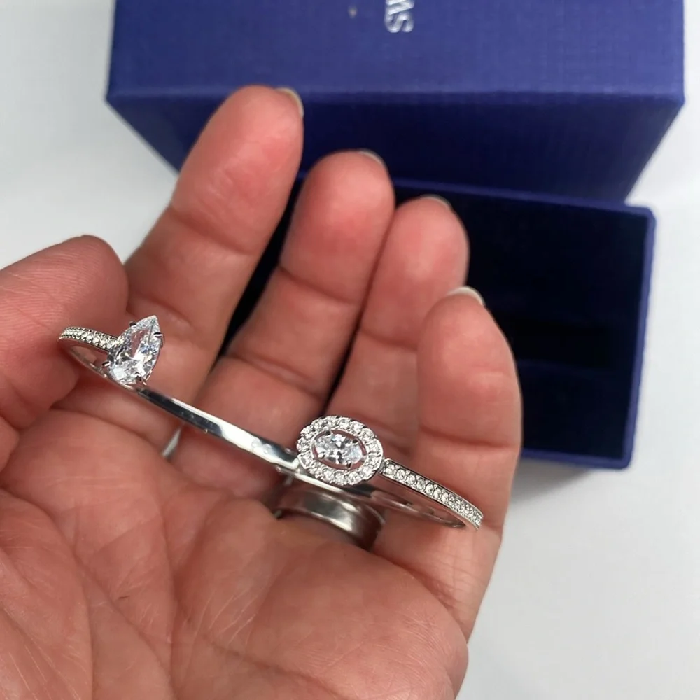 Swarovski Attract Bangle, White, Rhodium plating - Picture 7 of 16